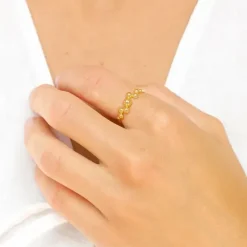 Kugle ring i forgyldt sølv - Bubbly Pure