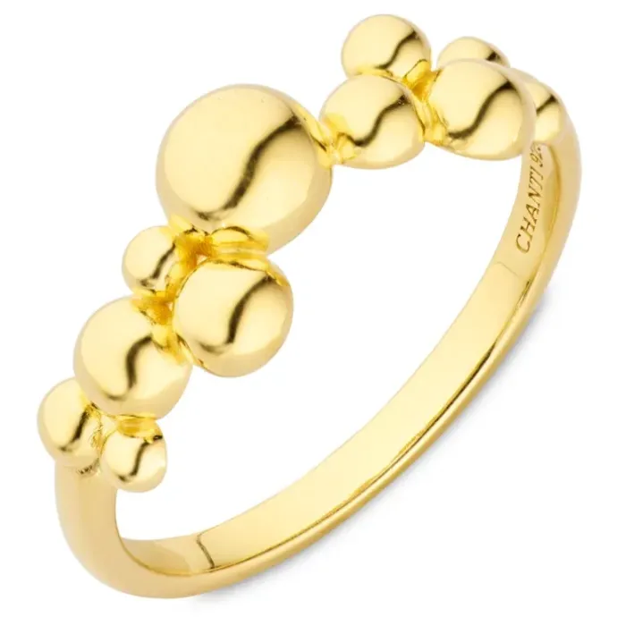 Kugle ring i forgyldt sølv - Bubbly Pure