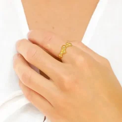 Kugle ring i forgyldt sølv - Bubbly Pure