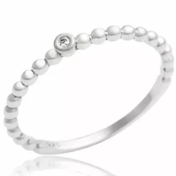 Kugle zirkon ring i sølv