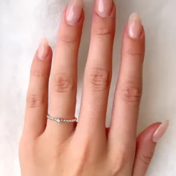 Kugle zirkon ring i sølv
