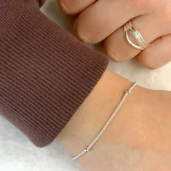 Kuglearmbånd i sølv 17 plus 3 cm x 3,0 mm