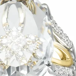 Kvarts diamantring i 14 karat guld.- og hvidguld 0,16 ct 6,00 ct