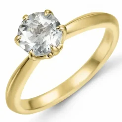 Kvarts solitairering i 14 karat guld 0,95 ct