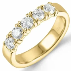 Lab grown diamant ring i 14 karat guld 5 x 0,10 ct