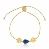 Lapis lazuli armbånd i forgyldt sølv med vedhæng i forgyldt sølv