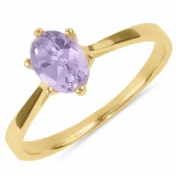 Lilla ametyst solitairering i 8 karat guld