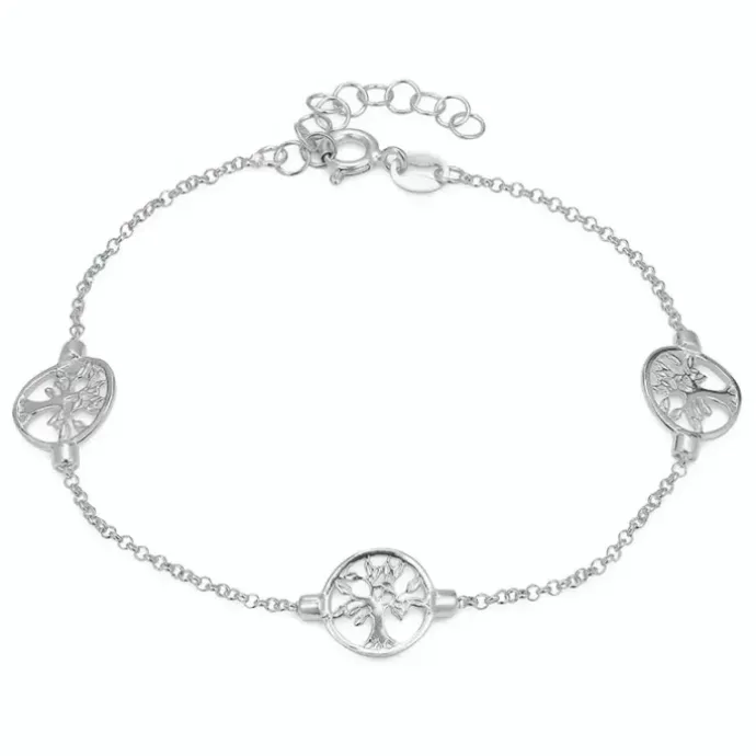 Livets træ armbånd i sølv med vedhæng i sølv