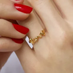 Love ring i forgyldt sølv