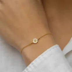 Marguerit armbånd i forgyldt sølv - Maggie