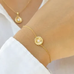 Marguerit armbånd i forgyldt sølv