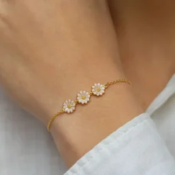 Marguerit lilla armbånd i forgyldt sølv - Maggie