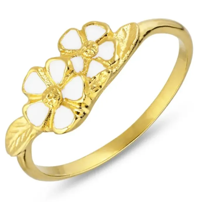 Marguerit ring i forgyldt sølv