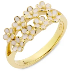 Marguerit ring i forgyldt sølv
