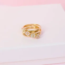 Marguerit ring i forgyldt sølv - Maggie