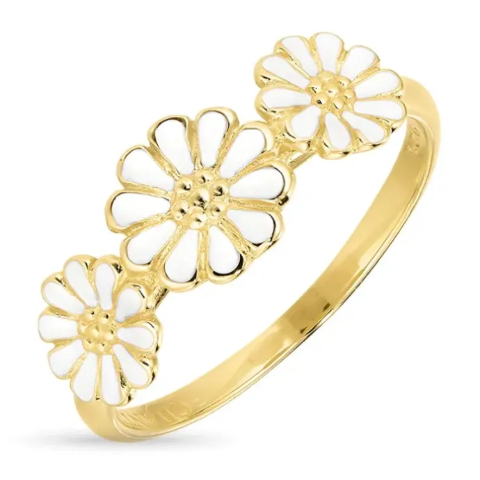 Marguerit ring i forgyldt sølv - Maggie