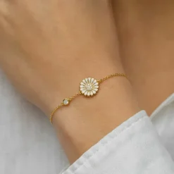 Marguerit zirkon armbånd i forgyldt sølv - Marie