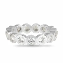 Mat zirkon ring i sølv