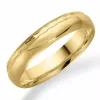Mønstret 4 mm vielsesring i 9 karat guld