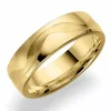 Mønstret 6 mm vielsesring i 9 karat guld
