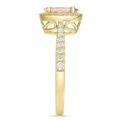Morganit diamantring i 14 karat guld 1,28 ct 0,32 ct