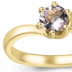 Morganit solitairering i 14 karat guld 0,43 ct