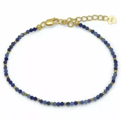 Mørkeblå armbånd med sodalit og hematite.