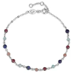 Multifarvet armbånd i sølv x 3,1 mm