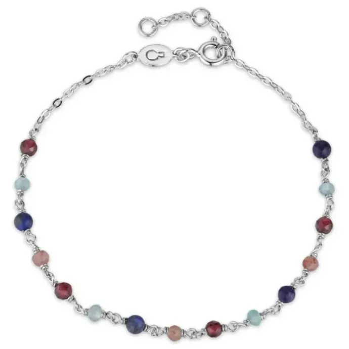 Multifarvet armbånd i sølv x 3,1 mm