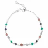 Multifarvet armbånd i sølv 17 plus 2 cm x 3,1 mm