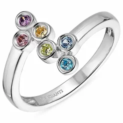 Multifarvet ring i sølv - Bubbly Twist
