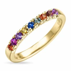 Multifarvet safir alliancering i 14 karat guld 0,51 ct