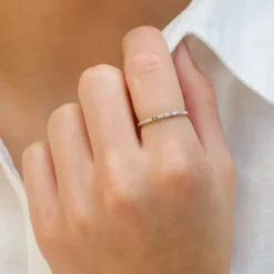 Multifarvet zirkon ring i sølv