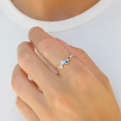 Multifarvet zirkon ring i sølv - Bubbly Twist