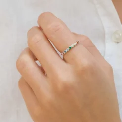 Multifarvet zirkon ring i sølv - Bubbly Twist