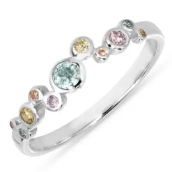 Multifarvet zirkon ring i sølv - Bubbly Twist
