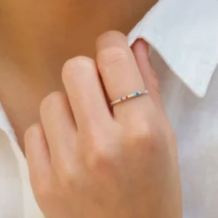 Multifarvet zirkon ring i sølv