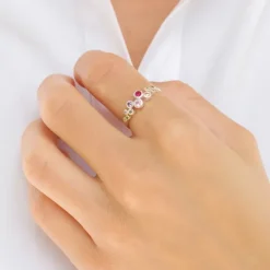 Multifarvet zirkon ring i sølv - Bubbly Twist