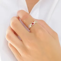 Multifarvet zirkon ring i sølv - Bubbly Twist
