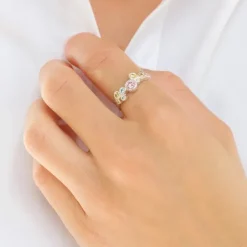 Multifarvet zirkon ring i sølv - Bubbly Twist