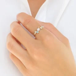 Multifarvet zirkon ring i sølv - Bubbly Twist