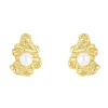 Nava Eos Petite Studs perle øreringe i forgyldt sølv