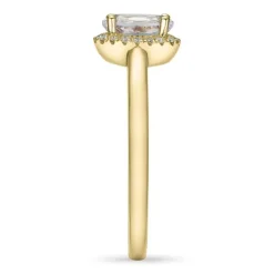Oval morganit diamantring i 14 karat guld 0,83 ct 0,09 ct