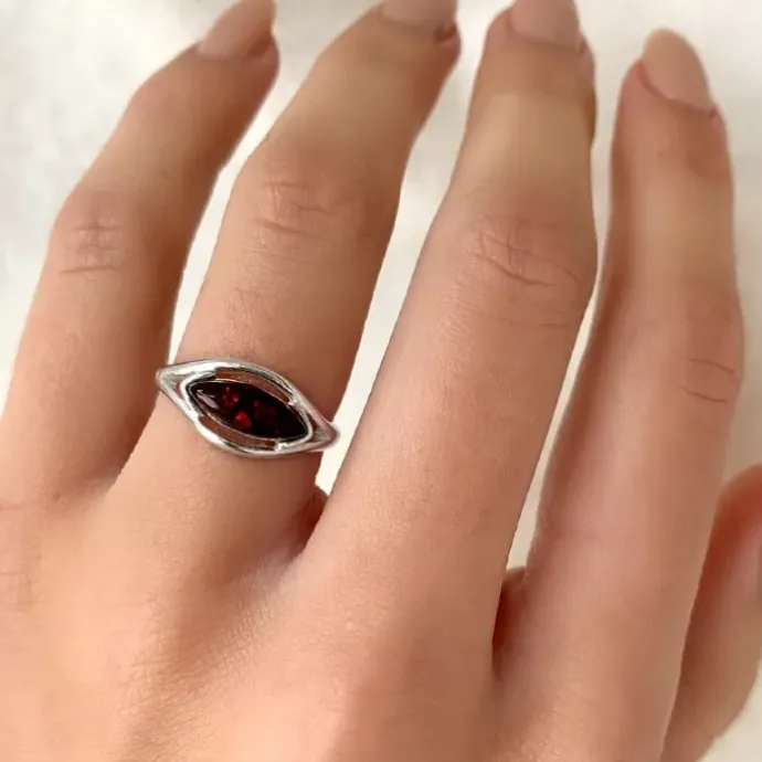 Oval ring i sølv