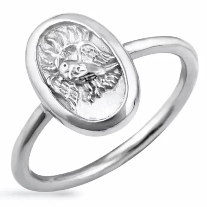 Oval ring i sølv