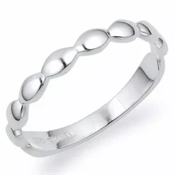 Oval smal fingerring i sølv