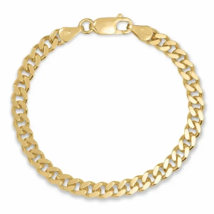 Panserarmbånd i forgyldt sølv 18,5 cm x 4,3 mm