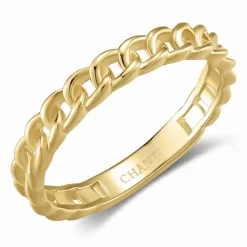 Panzer ring i forgyldt sølv