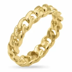 Panzer ring i forgyldt sølv