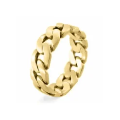 Panzer ring i forgyldt sølv